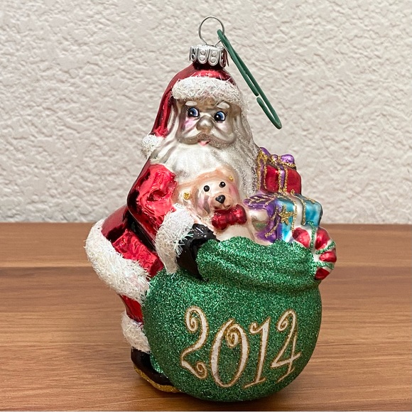 2014 CELEBRATIONS By Christopher RADKO  Mercury Glass Handblown Santa Ornament - Picture 7 of 16